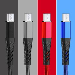 1M 3FT New fishing net USB Micro V8 data cable durable 2.4A type C Cable with data transmission and fast charger