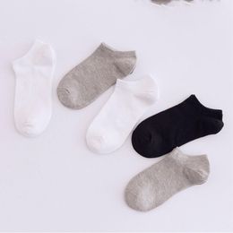 Men's Socks 10/5 Pairs Men Breathable Sports Solid Colour Boat Comfortable Cotton Ankle White Black Grey Blend