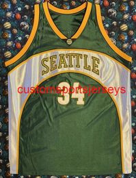 Mens Women Youth #34 Ray Allen Green Basketball Jersey Embroidery add any name number