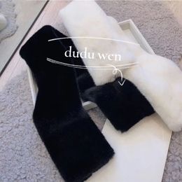 87X13 classic fur scarf fashion double-C scarves for elegance keep warm color option ( no box)