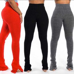 Women Stacked Sweatpants High Waist Leggings Hip Hop Trousers Fold Night Party Street Bell bottoms Sports Pants