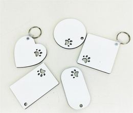 Wooden Sublimation Blank Keychain Pendant Double Sided Heat Transfer Pet Keychains Bag Decoration DIY Gift DD281