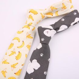7cm ties UK - 7cm Designer Print Casual Narrow Necktie Ties For Men Women Hip-hop Party Floral Cotton Tie Cravat Professional Neck