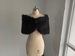 Wraps & Jackets Black Faux Fur Shrug Bridal Cape Coat Shawl Wedding Party Jacket Stole Autumn Winter