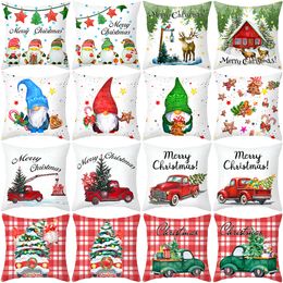 Christmas Cushion Cover Merry Xmas Decorations Home Cartoon Pillowcase Christmas Tree Elk Pillowcases w-01164