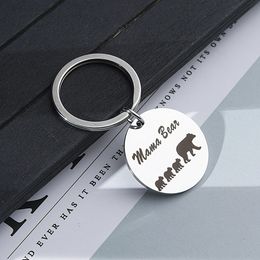 Mother Son Papa Mama Bear Key Ring Stainless Steel Animal Pattern Keychain Holders Hangs Fashion Jewellery Will and Sandy
