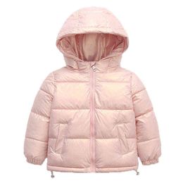 Girls Down Parkas 3-8 Years Winter Fashion Boys Warm Down Jacket Baby Kids Hooded Outerwear Coats Children Down Parkas 211111