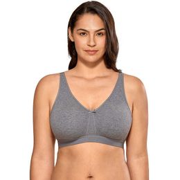 Women's Plus Size Seamless No Padding Full Coverage Wirefree Cotton Bra 210623