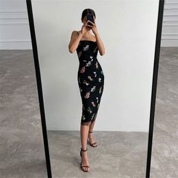 Floral Embroidery Mesh Patched Summer Y2k Dresses With Thin Strap Women Casual Bodycon Sundress Party Long Dress Beachwear 210510