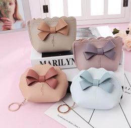 10pcs Women PU Multi-functional Portable Coin Storage Bag Bowknot Preppy Style Jewelry Purses