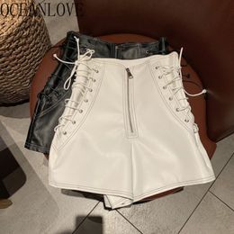 For Women High Waist Spring Korean Fashion Street Style Mujer Pantalones Solid Loose Shorts Leggings 210415