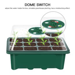seed tray with dome UK - Planters & Pots Germination Box Seed Starter Kit 10PCS Plastic 12 Cells Nursery With Dome And Base Gardening Supplies Seedling Trays