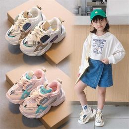 2021 Autumn Children Fashion Star Casual Shoes Of Girls Boys Sneakers Kids Air Mesh Breathable Soft Sport Shoes 2-6-12 Years Old G1025