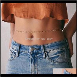 Drop Delivery 2021 Women Girl Sexy Gold And Sier Simple Sweet Belly Chains Aolly Golden Personality Body Waist Chain Jewelry Qq6Oj