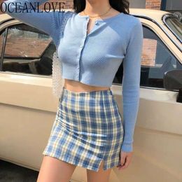9 Colors Cardigans Solid Short Sexy Tops Autumn Thin Casual Women Sweaters Korean Sueter Mujer Fahshion 17719 210415