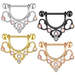 1 Pairs Stainless Steel Nipple Tongue Ring Piercing Body Jewellery Barbell CZ Lace diamonds Rings for Women Girls