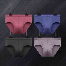 4 Pcs/lot Breathable Modal Men's Underwear Briefs Men Bodysuit Male Comfortable Solid Underpants mens briefs 210730