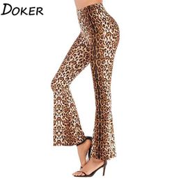 Vintage Long Pants Women Spring Summer Leopard Plaid High Waist Pants Woman Plus Size Trousers Streetwear Skinny Flared Pants Q0801