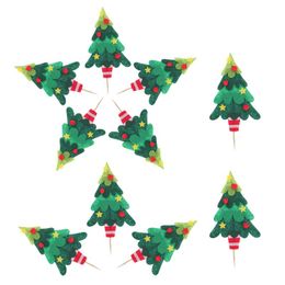 tree toppers Canada - Other Festive & Party Supplies 10Pcs Christmas Tree Shaped Cake Topper Inserted Cards Decor