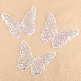 Embroidered Sequin Butterfly Applique Fabrics DIY Costume Headwear Earring Sewing Garment Accessories Patch