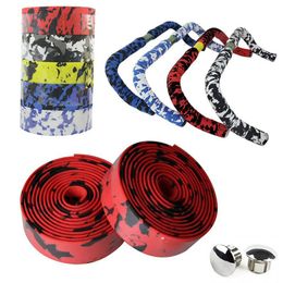 Bike Handlebars &Components 1 Pair Road Handlebar Tape Waterproof Bicycle Handle Bar Absorbing Wrap With 2 Plug Cycling Parts