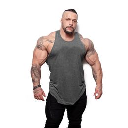 Brand Bodybuilding Tank Top Summer Solid Men Tank Top Gym Clothing Cotton Streetwear Fitness Mens Tank Top Sleeveless Shirt 210421