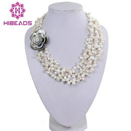 3 Strands Charming Keshi White Reborn Jewelry Party Pearl Necklace FP026