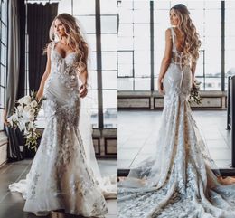 Beach Mermaid Wedding Dresses 2021 Lace Floral Applique Off the Shoulder trumpet country Bridal Gowns Robe De Soirée De Mariage