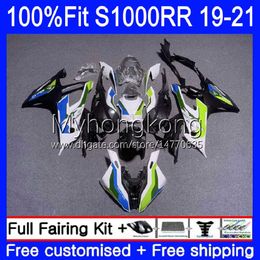 100%Fit Injection Mold For BMW Green Black hot S1000-RR S 1000RR S1000 RR Bodywork S1000RR 19 20 21 Body 3No.131 S-1000RR 19-21 S-1000 S 1000 RR 2019 2020 2021 OEM Fairing