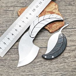 6Pcs/Lot High Quality Leaf Folding Knife 3C13Mov Satin Blade Steel Handle EDC Gift Knives 2 Handles Colours