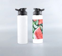 DHL30pcs 750ML Water Bottles Sublimation DIY White Blank Personal Aluminium Hiking Sport Drink Cup