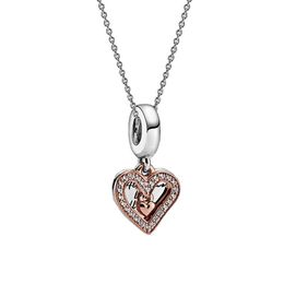 luxury designer Jewellery Heart love pendant necklaces fit pandora pendants Sterling silver 925 necklace For women with gift box