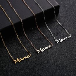 Mother's Day Necklace Fashion Mom Letter Mama Necklace Charms Pendant Stainless Steel Chain Female Necklace Jewellery Gifts