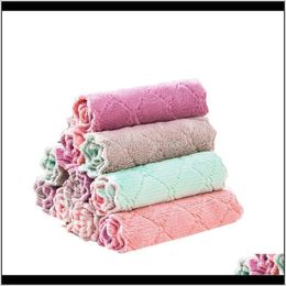 Cloths Household Tools Housekeeping Organisation & Gardenwholesale Reusable Microfiber Cleaning Cloth Super Absorbent Dish Towel Home Oil And