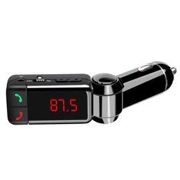Transmitter Car Bluetooth Kit Mp3 charger handsfree with double USB charging port 5V/2A LCD Disc broadcast AUX