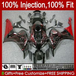 100%Fit Injection Mould For HONDA Body CBR 1000 RR CC 1000RR 1000CC 06-07 Bodywork 59No.22 CBR1000 RR CBR1000RR 06 07 CBR1000-RR 2006 2007 OEM Fairing Kit red flames stock