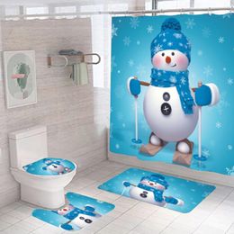 toilet ornaments Australia - Christmas Decorations Toilet Cover Bathroom Curtain Merry Decor For Home 2021 Ornaments Navidad Xmas Gifts Year 2022