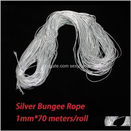 bungee cord elastic Australia - Yarn 1Mm Sier Elastic Bungee Cord Round Twisted String Rope 70 Metersroll Diy Cords For Jewelery Finding Garment Hang Tag Yl1Zs Kc5Wx