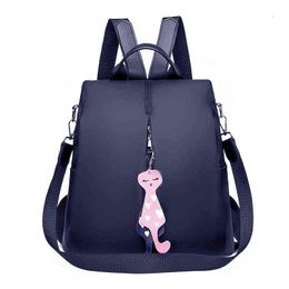HBP Non-Brand Solid color fashion Oxford cloth versatile backpack anti theft femininity travel bag 1 sport.0018
