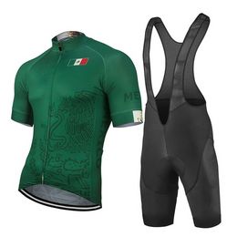 Cycling Jersey Sets Mexico Green Summer Team Cycling Jersey Set Bicycle MTB Racing Bike Outdoor Sports Clothing Maillot Ciclismo 240327