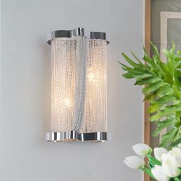 Wall Lamp LED Tassels Linear Light Fixture Chain Pendant Ceiling Lighting Dining Room Kitchen Island Bedroom Crystal