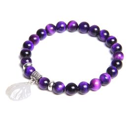Women natural stone beads bracelets shell charm bracelet for female girls jewelry
