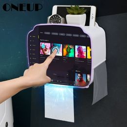 ONEUP Portable Toilet Paper Holder Plastic Waterproof Paper Dispenser For Toilet Home Storage Box Bathroom Accessories 210401