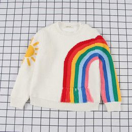 Children Sweaters Rainbow Long Sleeve Pullovers Toddler Girl Sweater Kids Winter Clothes Kids Sweaters Y1024