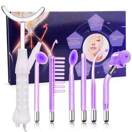 7 Wands Tube High Frequency Facial Machine Spot Acne Remove Face Body Skin Electrode Glass Spa Beauty Massager