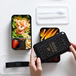 Lunch Box Double-Layer Portable Bento Eco-friendly Food Container Picnic Storage Leakproof Microwavable BPA Free + Bag