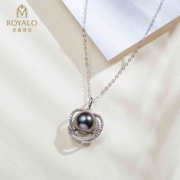 Famous Emperor Tahiti Sea Water Black Pearl Pendant Female Natural Bright S925 Silver Necklace Light Luxury Fashion Neck Ornament