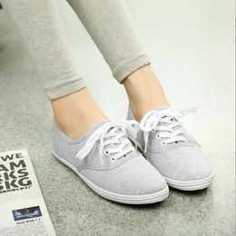Grey canvas shoes women 2021 breathable low top women's shoe student small shoes female learning car training