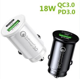 18W PD Car charger qc3.0 TYPE-C fast charge Double USB Charging adapter for smartphone Samsung Xiaomi huawei