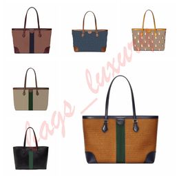 Womens Handbag Weave Effect Fabric Leather Fashion Tote Bag Classic Ribbons Ladies Top Handle Shoulder Shopping Bags